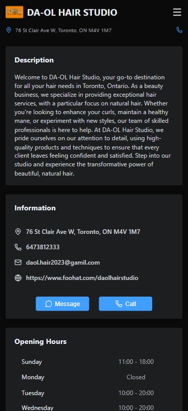 Professional Salon Profile